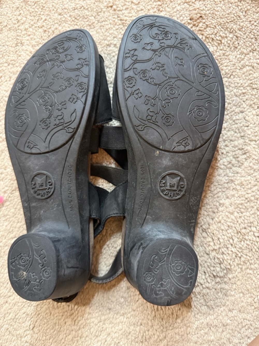Mephisto Black Elastic Crossover Sandals - Picture 3 of 3